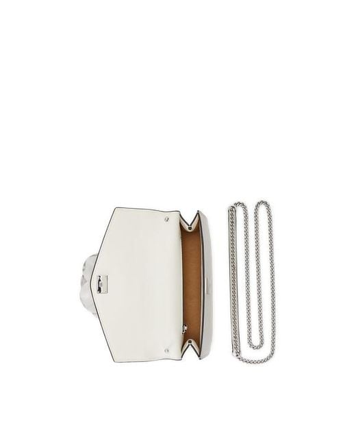 Bolso Sawyer mediano de piel Lauren by Ralph Lauren de color White