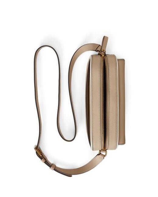 Ralph Lauren Brown Zweifarbige Kameratasche Marcy Aus Leder