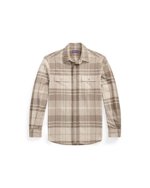 Ralph Lauren Natural Plaid Cashmere Shirt for men