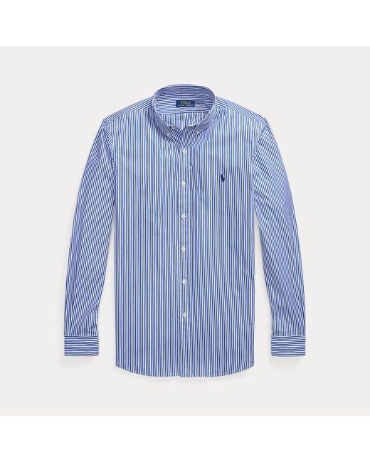 Polo Ralph Lauren Blue Slim Fit Striped Stretch Poplin Shirt for men