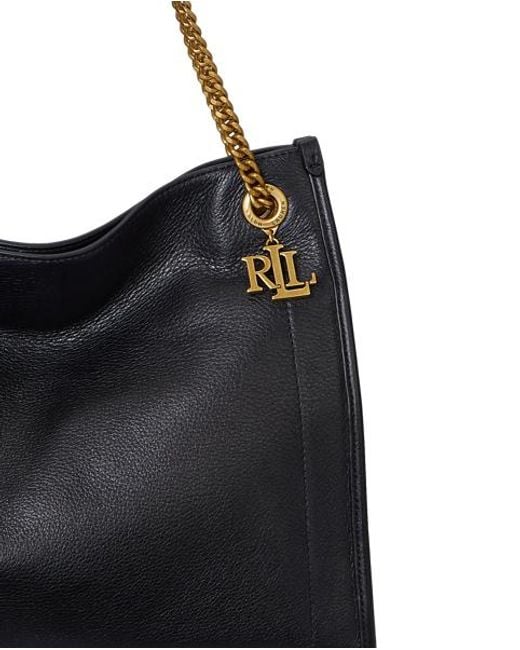 Ralph Lauren Brown Pebbled Leather Large Bradley Tote Bag