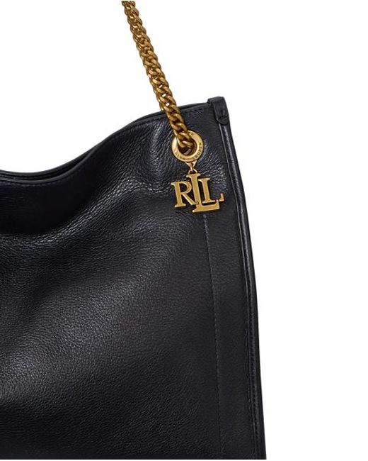 Ralph Lauren Brown Pebbled Leather Large Bradley Tote Bag