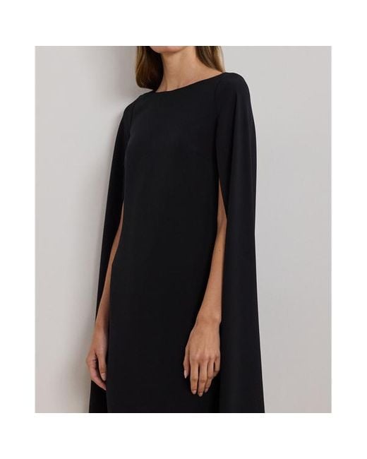 Ralph lauren black cape dress discount