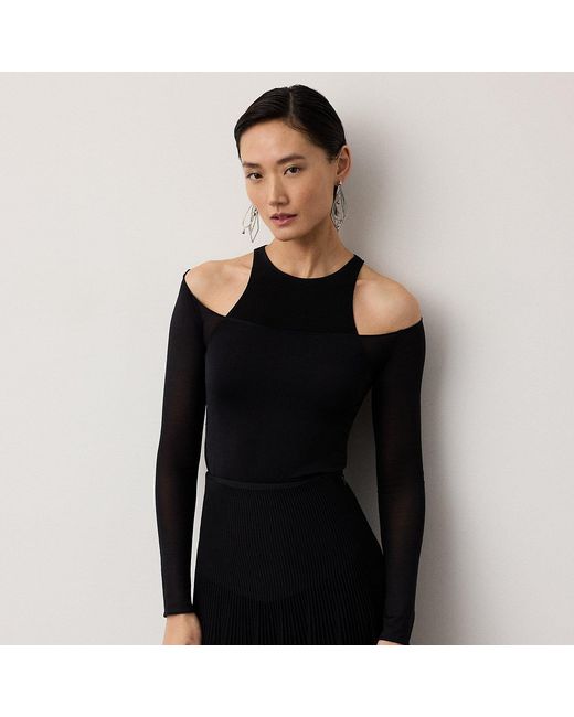 Ralph Lauren Black Maxine Layered Jersey Top