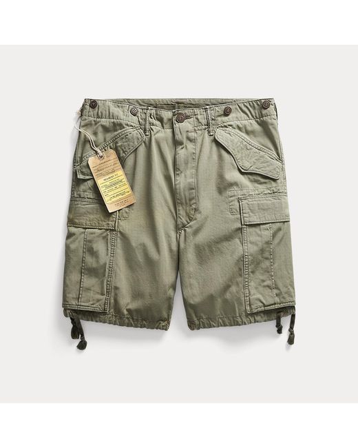 RRL Green Regiment Ripstop Cargo Short for men