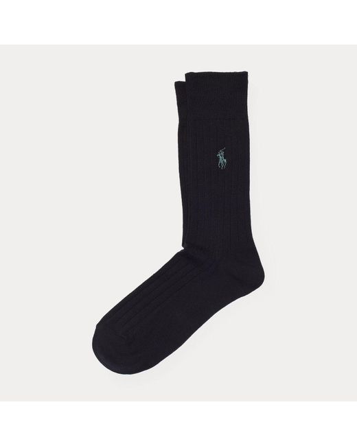 Polo Ralph Lauren Blue Ribbed Trouser Socks for men