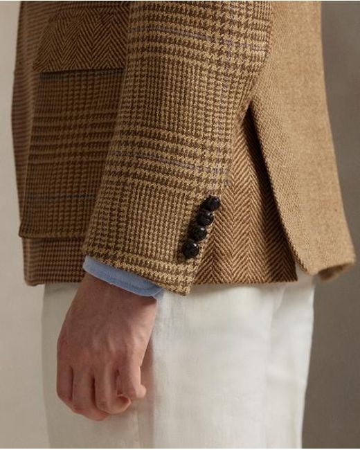 Polo Ralph Lauren Brown The Rl67 Patchwork Linen-Blend Jacket for men