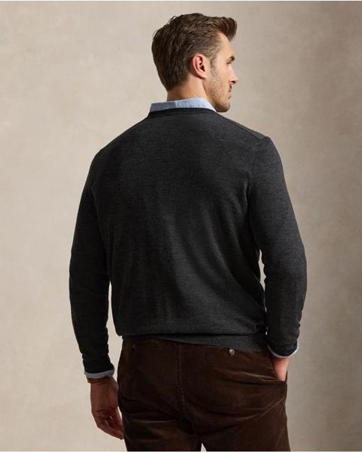 Polo Ralph Lauren Gray Washable Wool Crewneck Jumper for men