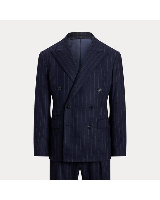 Ralph Lauren Blue Kent Hand-Tailored Chalk-Stripe Suit for men