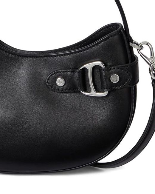 Ralph Lauren Gray Leather Small Tasha Crossbody Bag