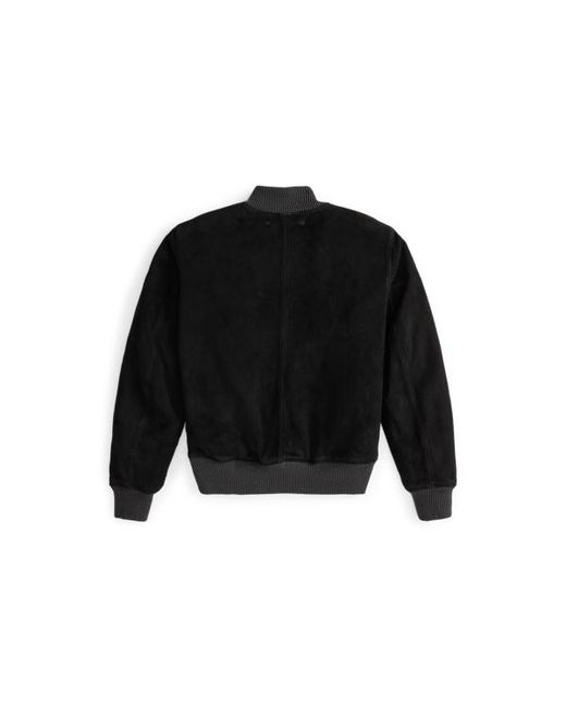 RRL Black Suede Bomber Jacket for men