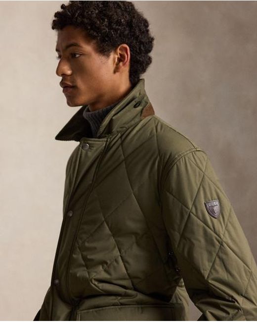 Polo Ralph Lauren Green The Beaton Quilted Car Coat for men