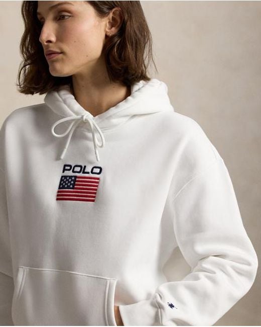 Polo Ralph Lauren White Flag Fleece Hoodie for men