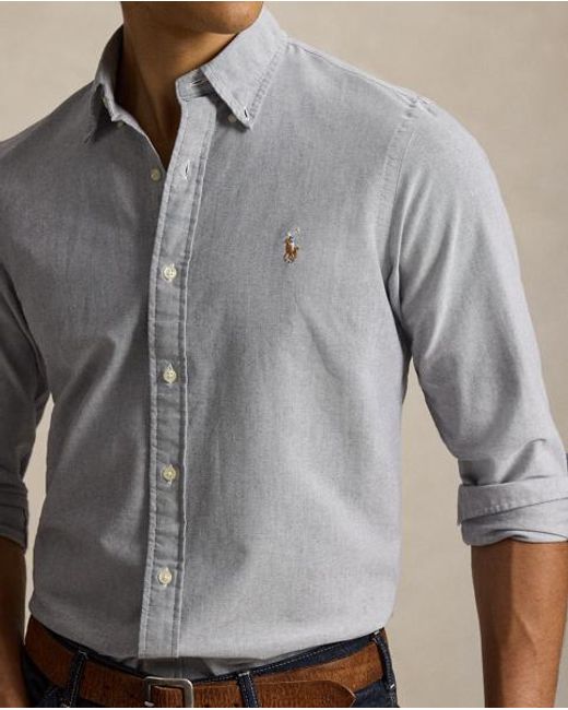 Polo Ralph Lauren Blue Custom Fit Oxford Shirt for men