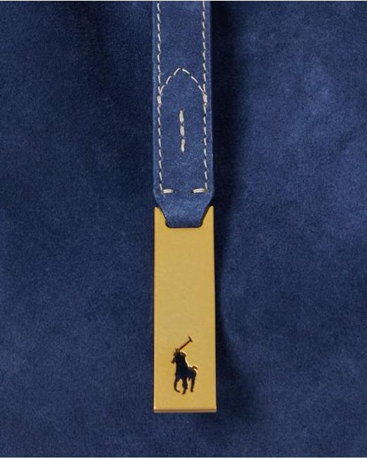 Polo Ralph Lauren Kleine Suède Polo Id Schoudertas in het Blue