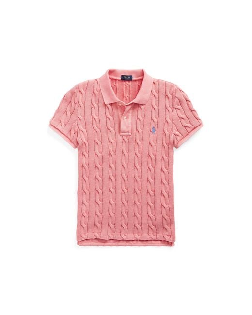 Polo Ralph Lauren Pink Cable-knit Polo Shirt
