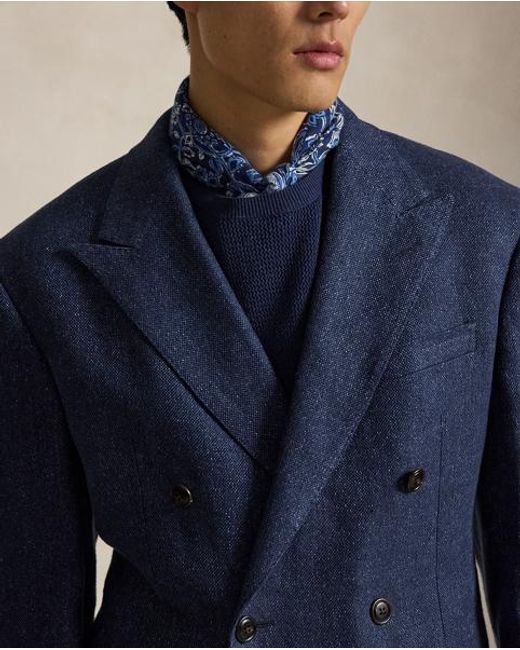 Polo Ralph Lauren Blue Polo Tailored Fit Tweed Blazer for men