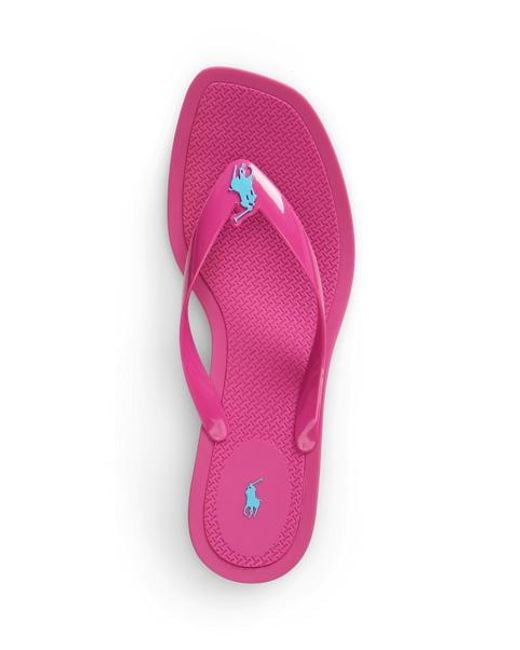 Polo Ralph Lauren Pink Polo Play Kitten Heel Thong Sandal