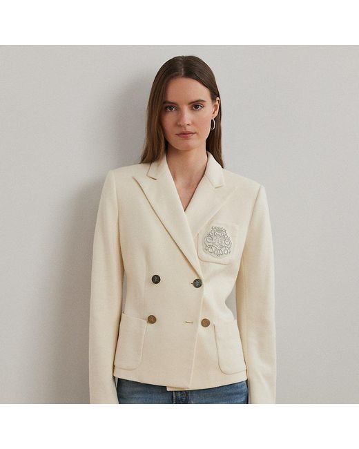Blazer De Jacquard Con Doble Botonadura Ralph Lauren de color Natural