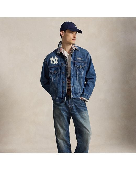 Polo Ralph Lauren Blue Polo Ralph Lauren Lauren Yankees Trucker Jacket for men
