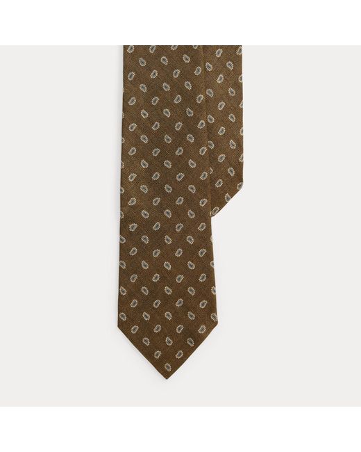 Polo Ralph Lauren Green Pine-Print Linen Tie for men