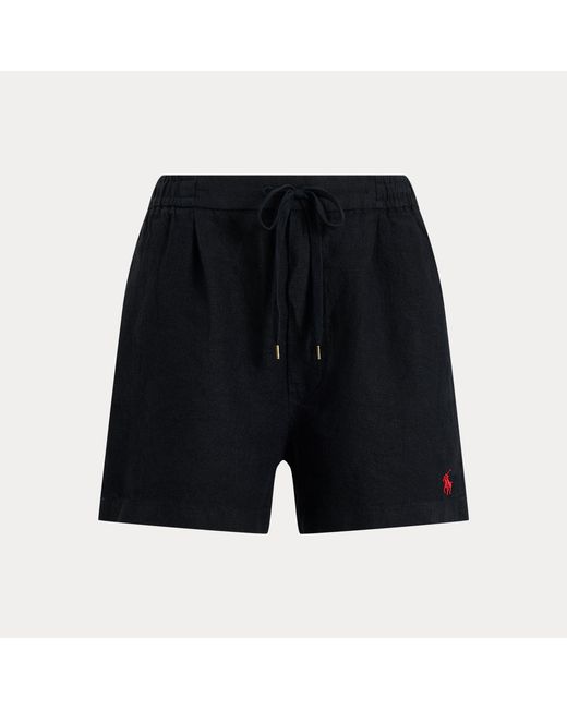 Polo Ralph Lauren Black Linen Drawstring Shorts