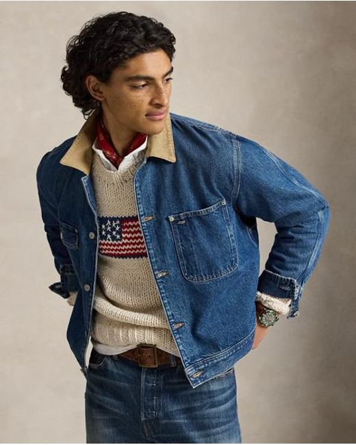 Polo Ralph Lauren Natural Flag Cotton Raglan-Sleeve Jumper for men