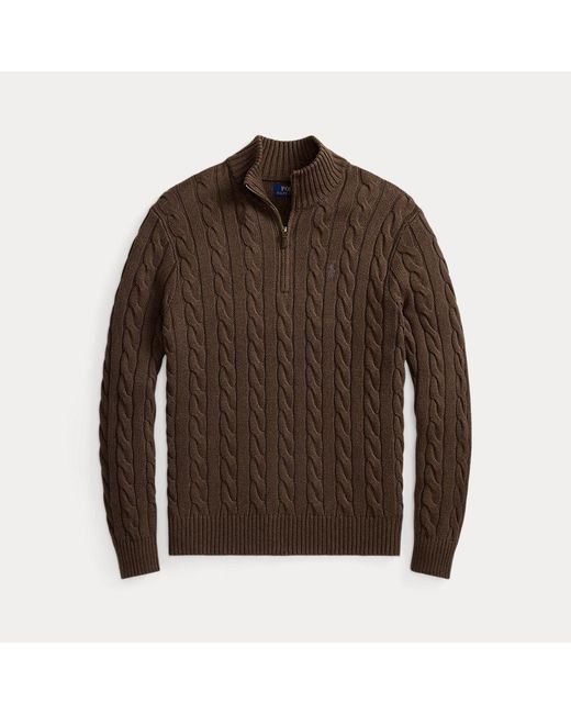 Polo Ralph Lauren Baumwollpullover Mit Zopfmuster in Brown für Herren