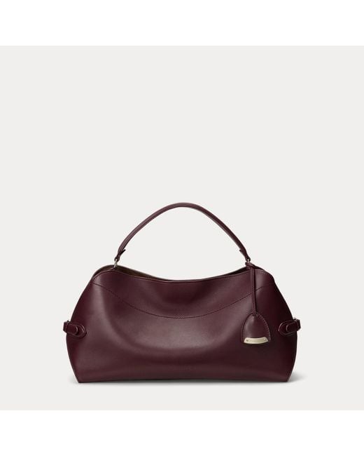 La borsa a spalla Ralph Lauren in vitello di Ralph Lauren in Brown