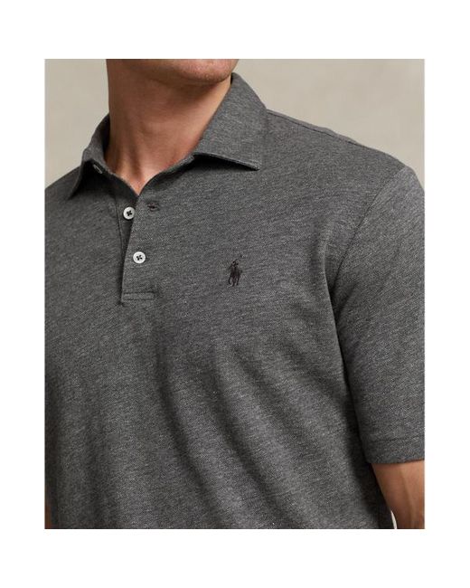 Polo Ralph Lauren Classic-Fit Piqué-Poloshirt mit Leinen in Gray für Herren