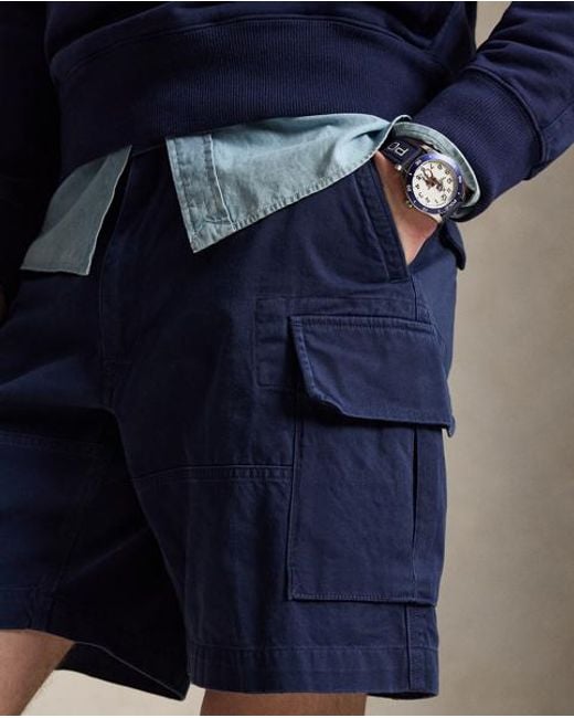 Polo Ralph Lauren Blue 20.5 Cm Gellar Relaxed Twill Cargo Short for men