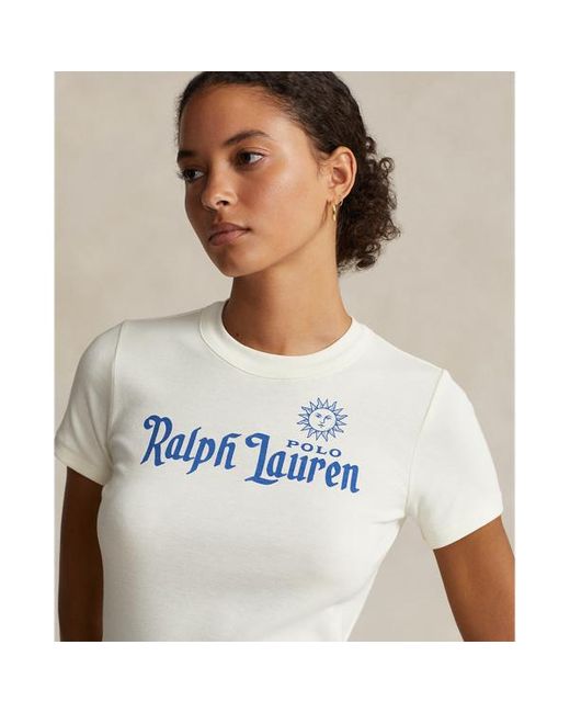 Polo Ralph Lauren White Logo Cotton Jersey T-shirt