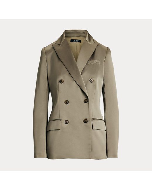 Ralph Lauren Green Zweireihiger Blazer Aus Charmeuse