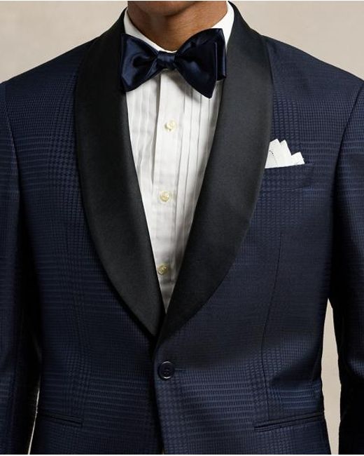 Polo Ralph Lauren Karierte Tailored-Fit Polo-Smokingjacke in Blue für Herren