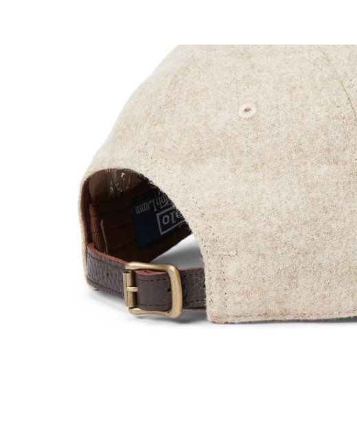 Cappellino in twill di lana e camoscio di Polo Ralph Lauren in Natural da Uomo