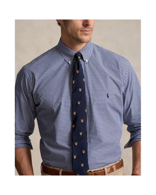 Ralph Lauren Blue Big & Tall - Striped Stretch Poplin Shirt for men