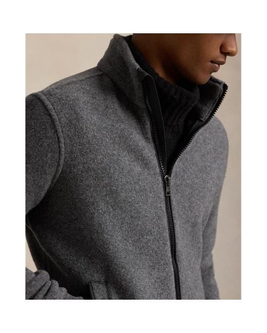 Polo Ralph Lauren Gray Performance Wool-blend-fleece Jacket for men