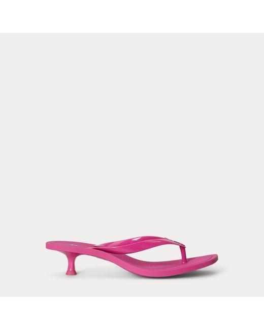 Polo Ralph Lauren Pink Polo Play Kitten Heel Thong Sandal