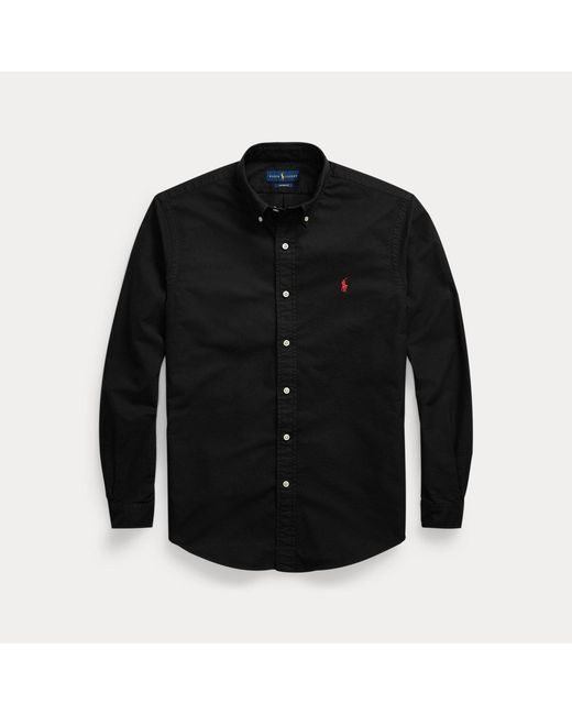 Polo Ralph Lauren Black Custom Fit Oxford Shirt for men