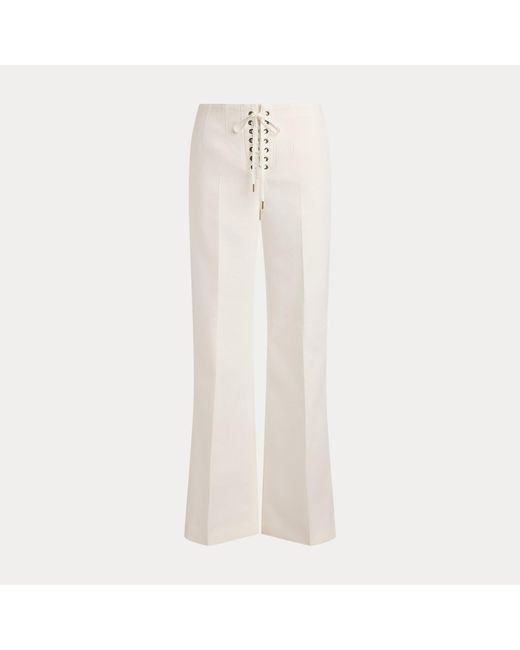 Polo Ralph Lauren White Beaton Cotton-Wool Lace-Up Trouser
