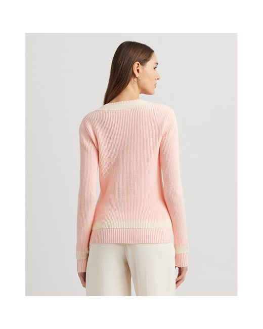Lauren by Ralph Lauren Natural Ralph Lauren Rib-knit Cotton Cricket Sweater