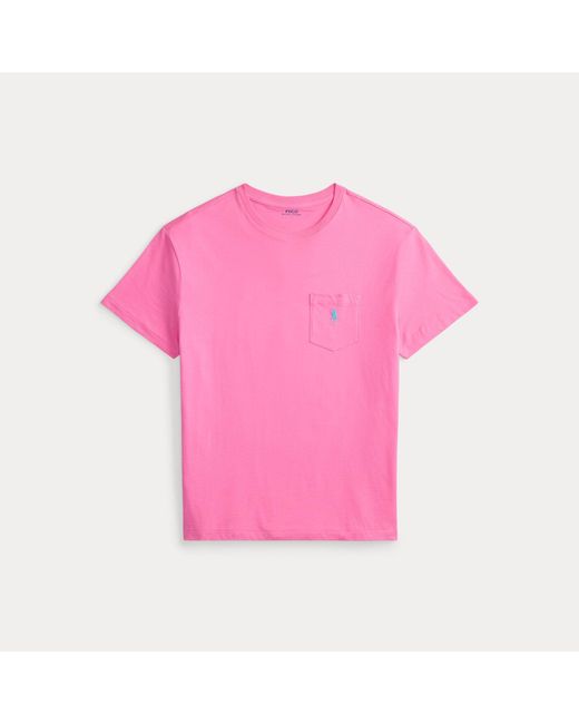 Polo Ralph Lauren Pink Custom Slim Fit Jersey Crewneck T-Shirt for men