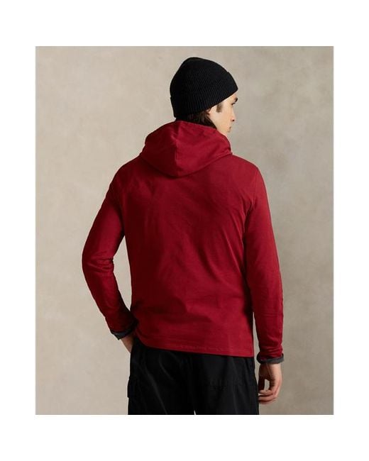 Ralph Lauren Red Polo Bear Jersey Hooded T-Shirt for men
