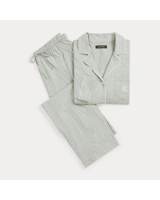 Ralph Lauren Gray Cotton Jersey Pajama Set