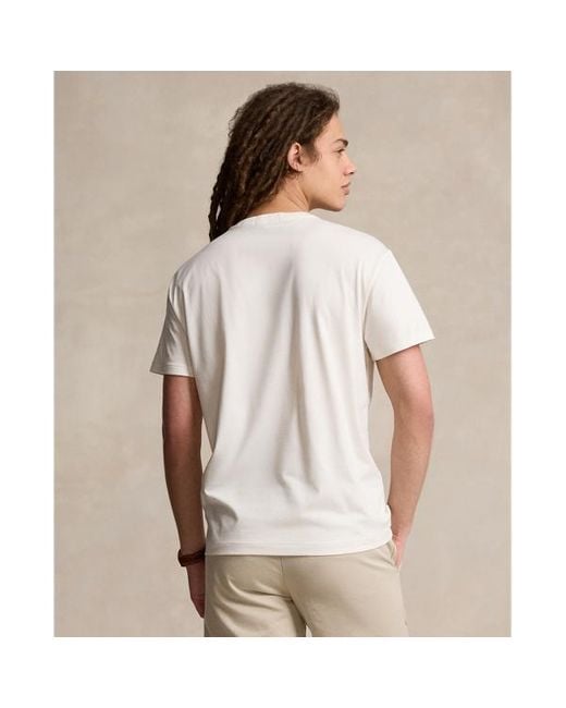 Maglietta in jersey con logo Classic Fit di Polo Ralph Lauren in White da Uomo