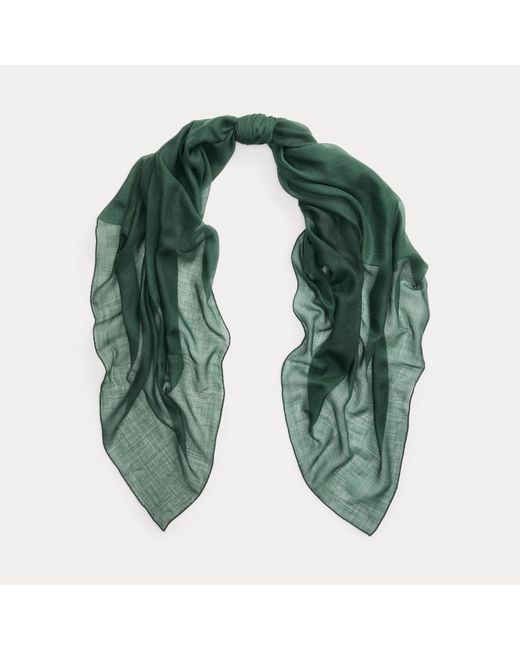 Ralph Lauren Green Cashmere-Silk Pashmina Scarf