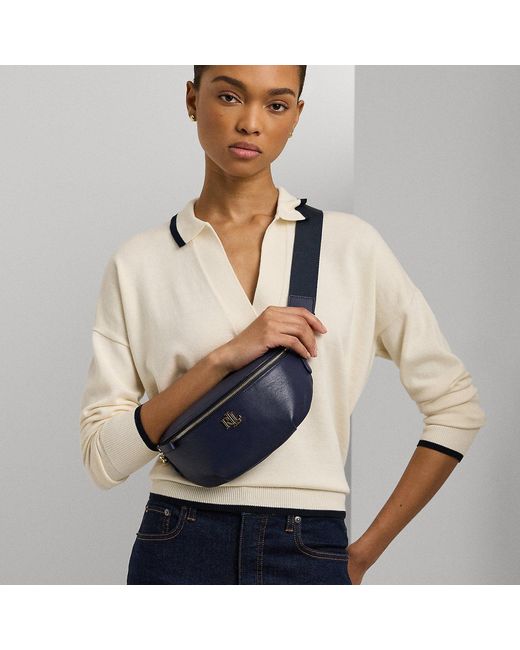 Ralph Lauren Blue Leather Marcy Belt Bag