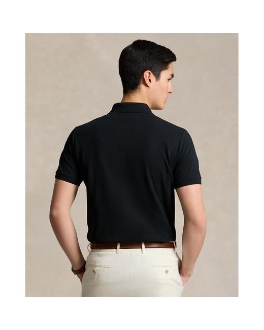 Polo Ralph Lauren Black Custom Slim Fit Stretch Mesh Polo Shirt for men