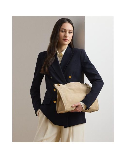 Shopper tote Bradley grande in camoscio di Ralph Lauren in Black