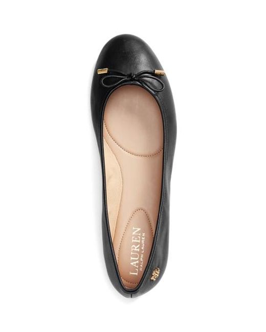 Ralph Lauren Black Jayna Leather Flat